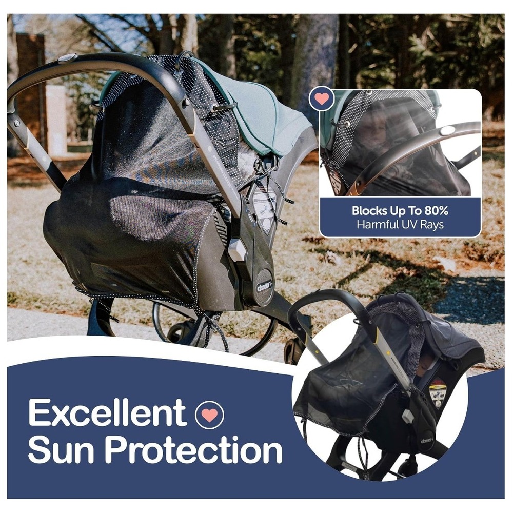 IntiMom Stroller Sunshade Black White Dot UV Protection Cover New in Package
